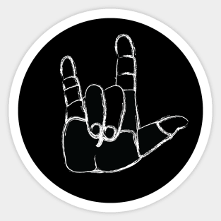 ASL ILY chalkboard circle Sticker